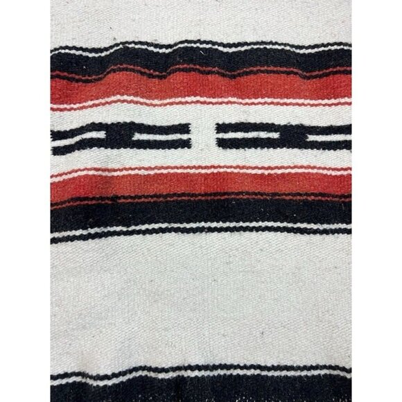 Native Mexican Horse Poncho Heavy Blanket Aztec Southwest Serape Fringe OS - Picture 10 of 12